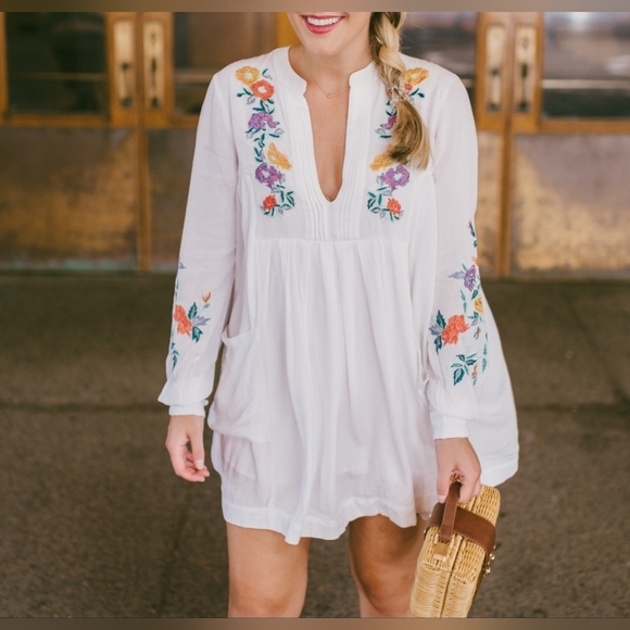 Free People Dresses & Skirts - Free People Mia Embroidered Mini Dress NWT Size XS